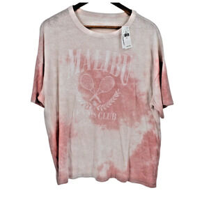 New American Eagle T-Shirt Tie-Dye Malibu‎ Tennis Club Summer Women’s Size L